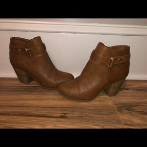 Lauren Conrad Tan Bootie Heels